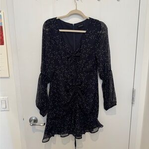 Storia Midnight Blue Dress with Star Pattern